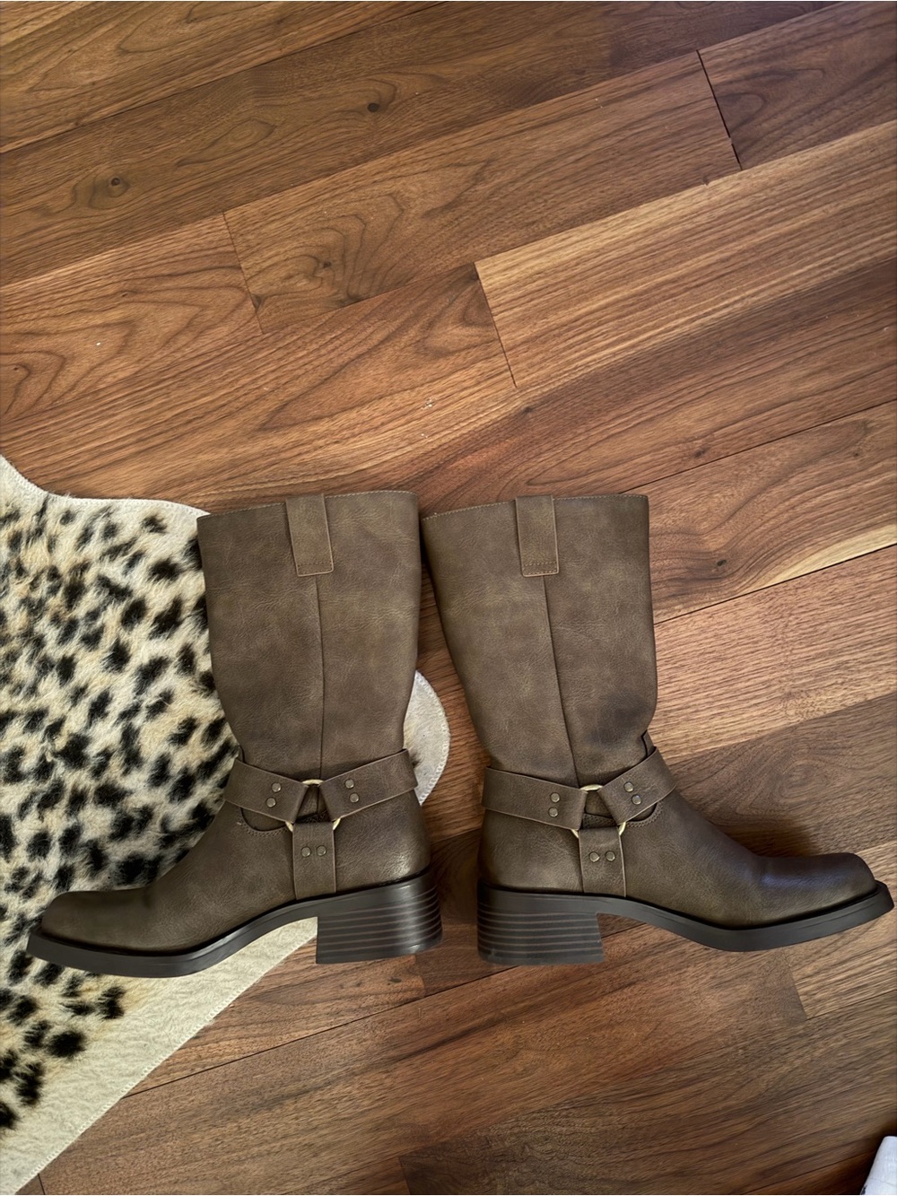 Brown Mid-Calf Harness Boots
